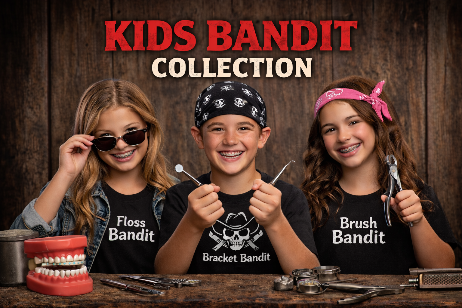 kids orthodontic apparel bandit collection shirts and hoodies Ortho Outlaw